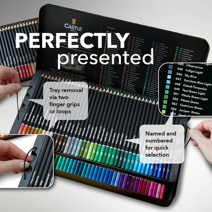 630 Piece Harmonious Expert Drawing and Colouring Pencil Tin Bundle