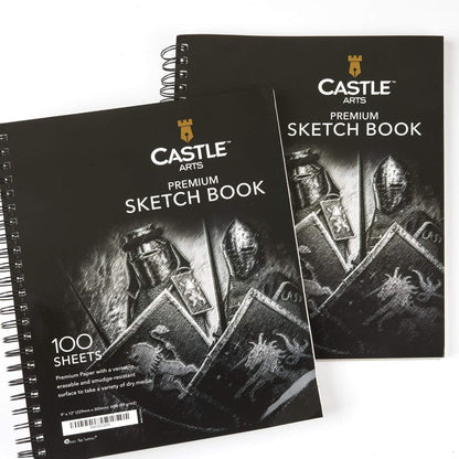 40 Piece Drawing Set & 2 Sketchbooks Bundle