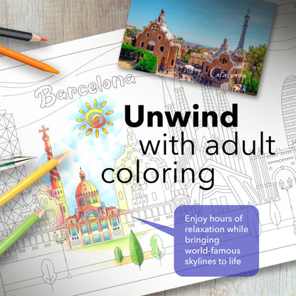 Printable Scenic Cityscapes Colouring Book [Digital Download]