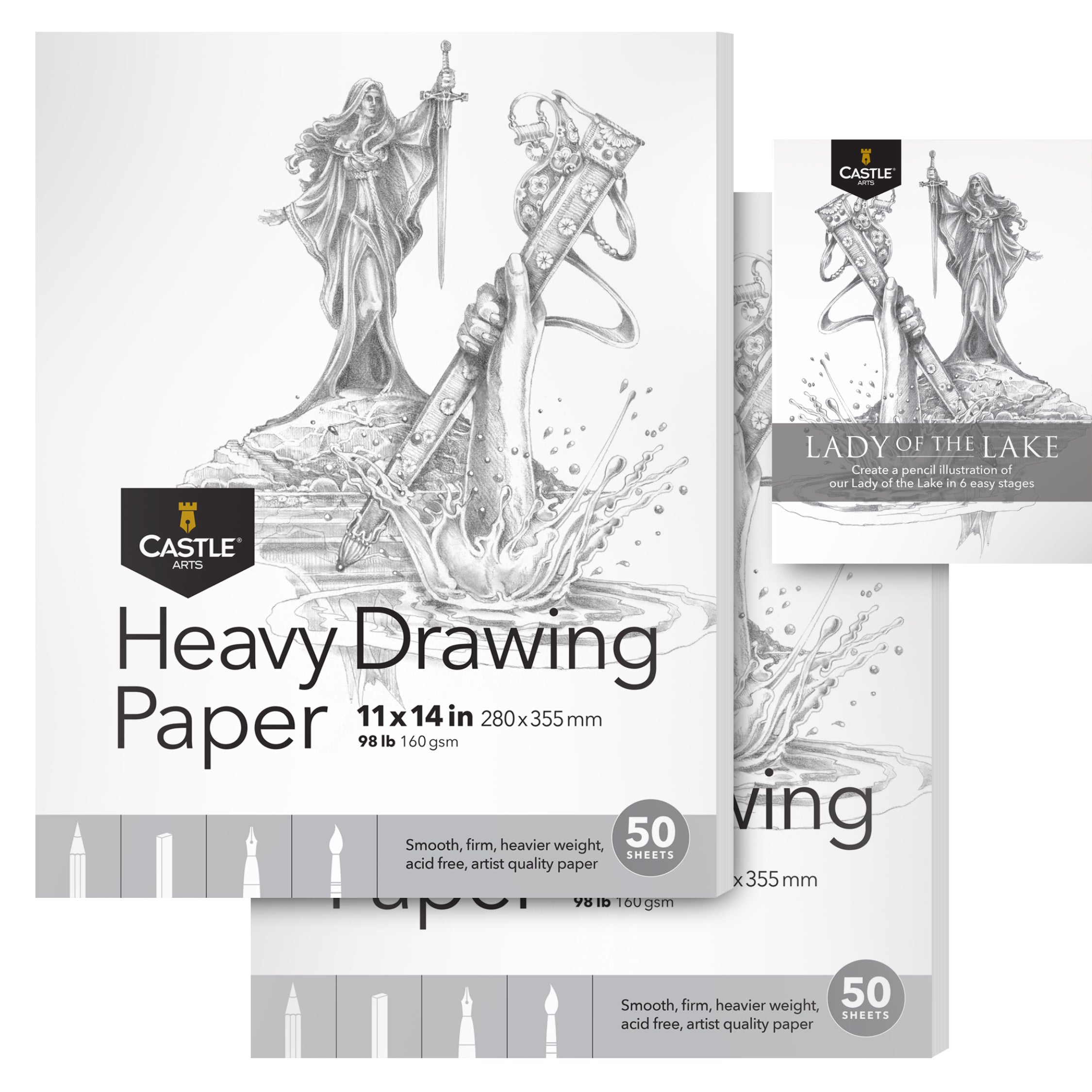 100 listů Heavy Drawing Sketchpads 11" x 14"