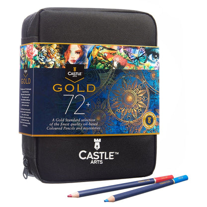 Juego de lápices de colores <tc>Castle Gold</tc> de 72 piezas en estuche con cremallera